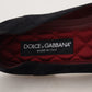 Dolce & Gabbana Black Suede Gold Cross Slip On Loafers Shoes
