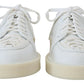 Dolce & Gabbana White Leather Low Top Oxford Sneakers Casual Shoes