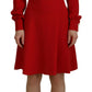 Dolce & Gabbana Red Silk Sheath A-line Knee Length Dress