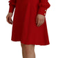 Dolce & Gabbana Red Silk Sheath A-line Knee Length Dress