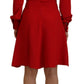 Dolce & Gabbana Red Silk Sheath A-line Knee Length Dress