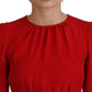Dolce & Gabbana Red Silk Sheath A-line Knee Length Dress