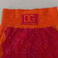Dolce & Gabbana Pink Orange Lace Cotton High Waist Shorts