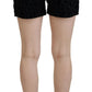 Dolce & Gabbana Black Denim Cotton Stretch Hot Pants Shorts