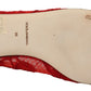 Dolce & Gabbana Red Taormina Crystals Loafers Flats Shoes