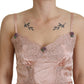 Dolce & Gabbana Pink Satin Lace Roses Tank Top Lingerie