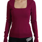 Dolce & Gabbana Multicolor Viscose Square Neck Pullover Sweater