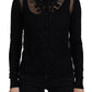 Dolce & Gabbana Black Floral Lace Button Cardigan Sweater