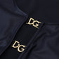 Dolce & Gabbana Black Cotton Stretch Open Chest 3/4 Sleeve Top