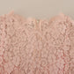 Dolce & Gabbana Pink Floral Lace Sleeveless Tank Blouse Top
