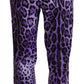 Dolce & Gabbana Purple Leopard Print High Waist Pants