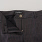 Dolce & Gabbana Gray Stripes Wool Tapered Women Pants