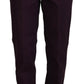 BENCIVENGA Purple Cotton Mid Waist Women Tapered Pants