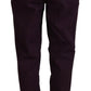BENCIVENGA Purple Cotton Mid Waist Women Tapered Pants