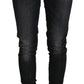 Fiorucci Black Cotton Low Waist Skinny Women Casual Jeans