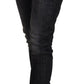 Fiorucci Black Cotton Low Waist Skinny Women Casual Jeans