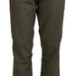 LAUREL Green Cotton High Waist Women Tapered Pants
