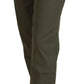 LAUREL Green Cotton High Waist Women Tapered Pants