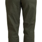 LAUREL Green Cotton High Waist Women Tapered Pants