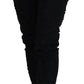 John Galliano Black Cotton Mid Waist Skinny Slim Fit Denim Jeans