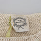 PINK MEMORIES Beige Cotton Blend Sleeveless Round Neck Tank Top