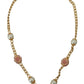 Dolce & Gabbana Gold Tone Floral Crystals Pink Embellished Necklace