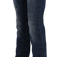 John Galliano Blue Newspaper Print Low Waist Skinny Denim Pants