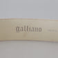 John Galliano Pink Leather Letter Logo Round Buckle Waist Belt