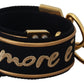 Dolce & Gabbana Black Gold Logo Print Brass Bag Shoulder Strap