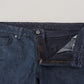 Exte Blue Cotton Tapered Slim Fit Men Casual Denim Jeans