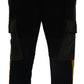 Dolce & Gabbana Black Yellow Cotton Men Pants