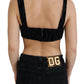 Dolce & Gabbana Black Leopard Cropped Bustier Corset Bra Top