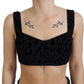 Dolce & Gabbana Black Leopard Cropped Bustier Corset Bra Top
