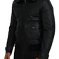 Dolce & Gabbana Black Lamb Leather Collared Men Coat Jacket