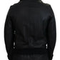 Dolce & Gabbana Black Lamb Leather Collared Men Coat Jacket