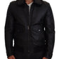 Dolce & Gabbana Black Lamb Leather Collared Men Coat Jacket