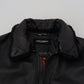 Dolce & Gabbana Black Lamb Leather Collared Men Coat Jacket