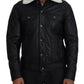Dolce & Gabbana Black Lamb Leather Collared Men Coat Jacket