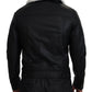 Dolce & Gabbana Black Lamb Leather Collared Men Coat Jacket