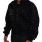 Dolce & Gabbana Black Nylon Hooded Full Zip Bomber Jacket