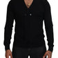 Dolce & Gabbana Black Cashmere Button Down Cardigan Sweater