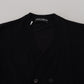 Dolce & Gabbana Black Cashmere Button Down Cardigan Sweater