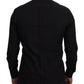 Dolce & Gabbana Black Cotton Collared Long Sleeve GOLD Shirt