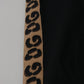 Dolce & Gabbana Black Cotton Elastic Waist DG Logo Cropped Pants