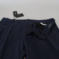 Dolce & Gabbana Dark Blue Cotton Chino Formal Pants