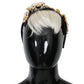 Dolce & Gabbana Black Crystal White Hair Parrucchiera Headband Diadem