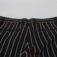 Dolce & Gabbana Black Beige Striped Cotton Stretch Pants