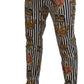 Dolce & Gabbana White Cotton Stretch Crown Trouser Pants