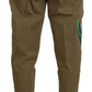 Dolce & Gabbana Beige Cotton Stretch Floral Chinos Pants