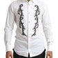 Dolce & Gabbana White Tuxedo Slim Fit Baroque Shirt